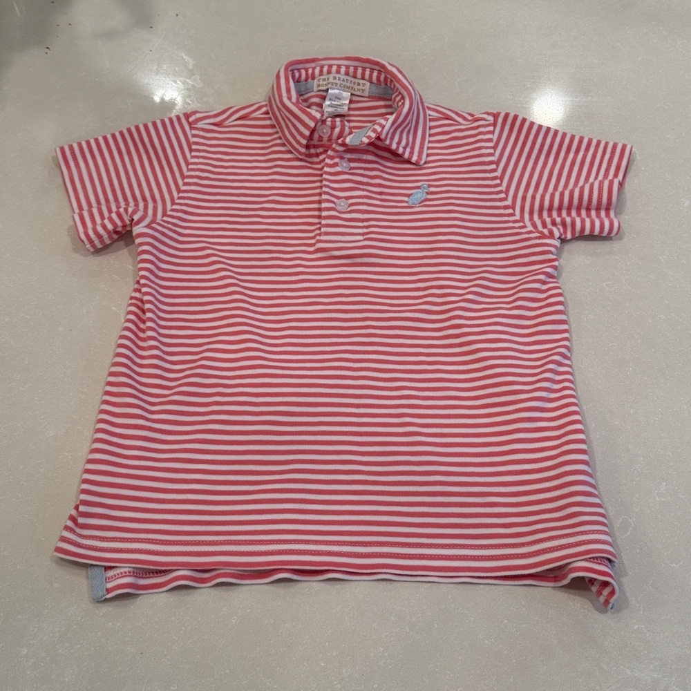 TBBC Boy’s Striped Pink Polo 4T